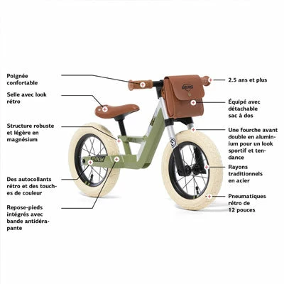 Draisienne Verte évolutive Dès 2.5 Ans Biky Rétro Berg – Image 6