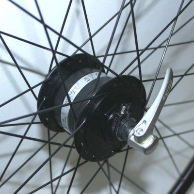 Roue Vélo Avant Noire Moyeu Dynamo 28 Pouces Rodi – Image 3